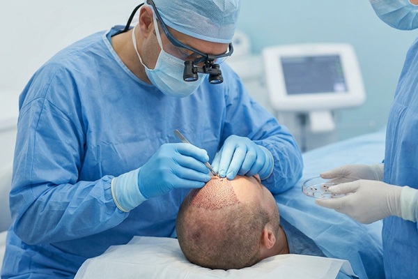 Cuánto cuesta un injerto capilar en España - Cirujano capilar realizando un procedimiento de trasplante capilar en la mejor clínica injerto capilar España