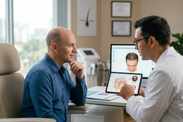 Injerto capilar con alopecia areata - Hombre con alopecia areata visitando uno de los mejores doctores injerto capilar España