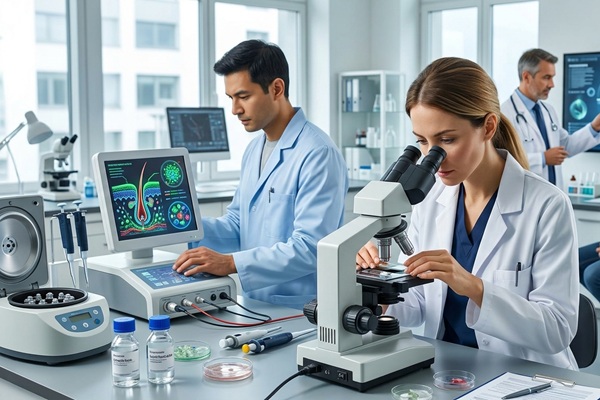 Científicos evaluando la eficacia de los mejores productos para la caída del cabello
