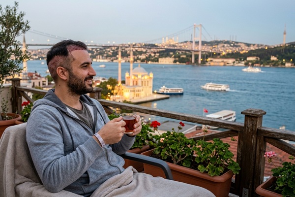 Implante capilar Turquía - Hombre descansando siguiendo las pautas del postoperatorio injerto capilar Turquía